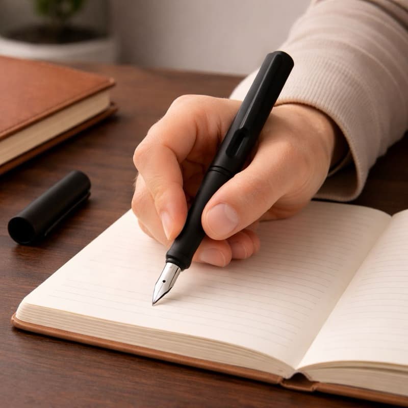 Caneta Tinteiro Alta qualidade Para Estudos Escritório Presente Escrita Suave Com Refil Tinta Azul