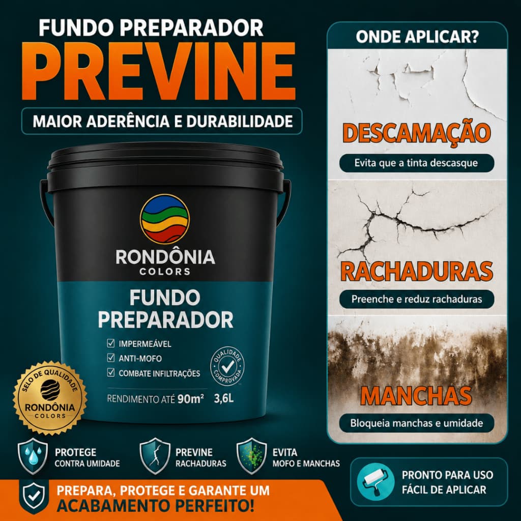 Fundo Preparador 3,6L 16L Selador Acrílico Sem Cheiro Parede Reboco Fraco Alta Fixação Aderência