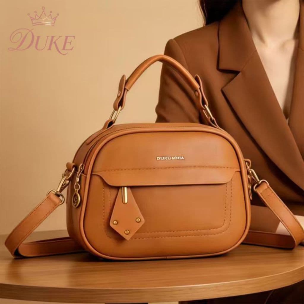DUKE Bolsa Feminina- Grande Capacidade, Ideal para Maquiagem e Perfume, Alça Transversal e Top Handle DEC6137