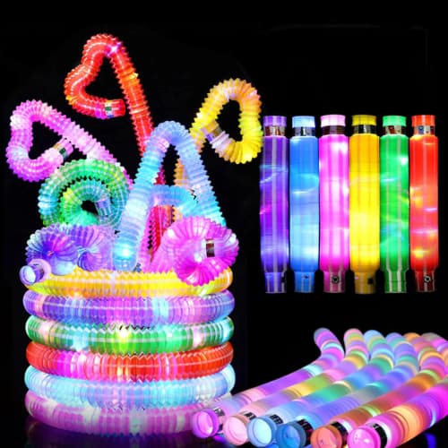 Brinquedo Pop Tube Tubo Com Led Fidget Toy Sensorial Alívio Estresse Festa Lembrancinha Aniversario