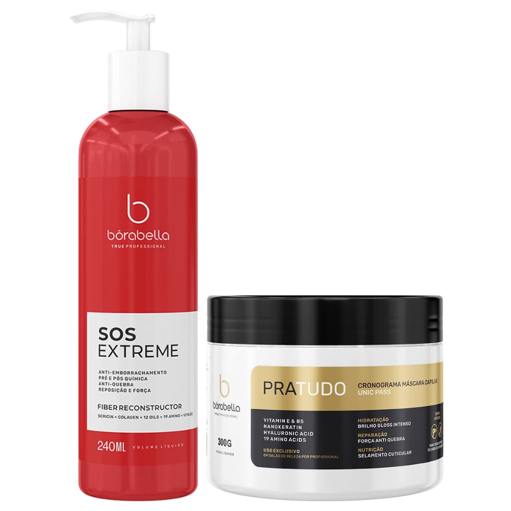 Borabella Máscara Pra Tudo 300g + Reconstrutor Sos Extreme 240ml