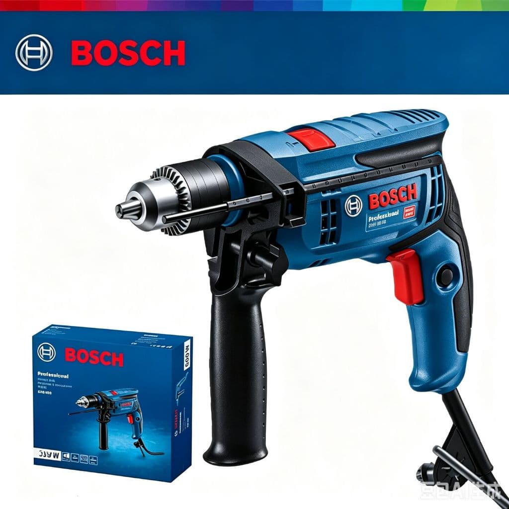 Furadeira de Impacto Bosch GSB 16RE Profissional 3 em 1 Para Concreto, Madeira e Metal Mandril 13mm