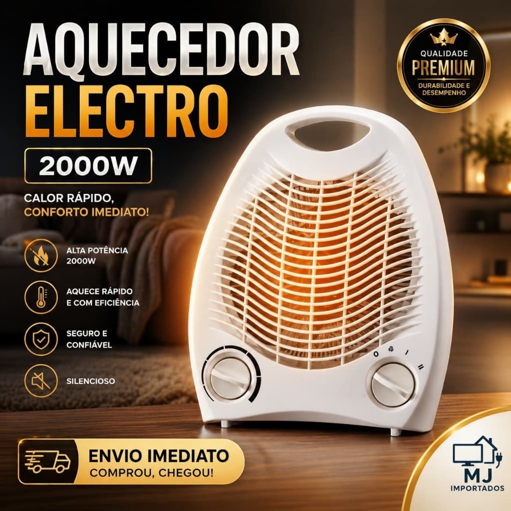 Aquecedor Elétrico Electro 2000W Super Potente – Esquenta Rápido + Econômico 🔥