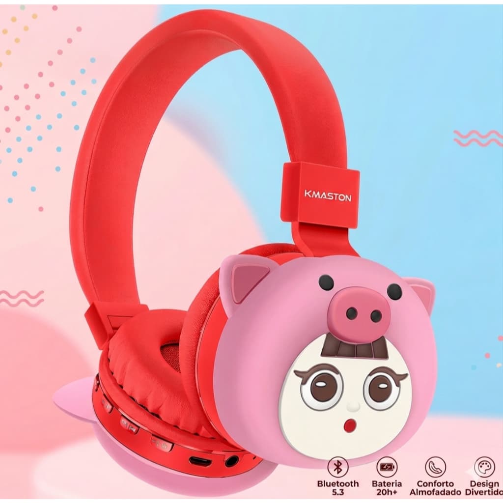 Fone de Ouvido infantil com microfone Headphone Sem Fio Dobrável
