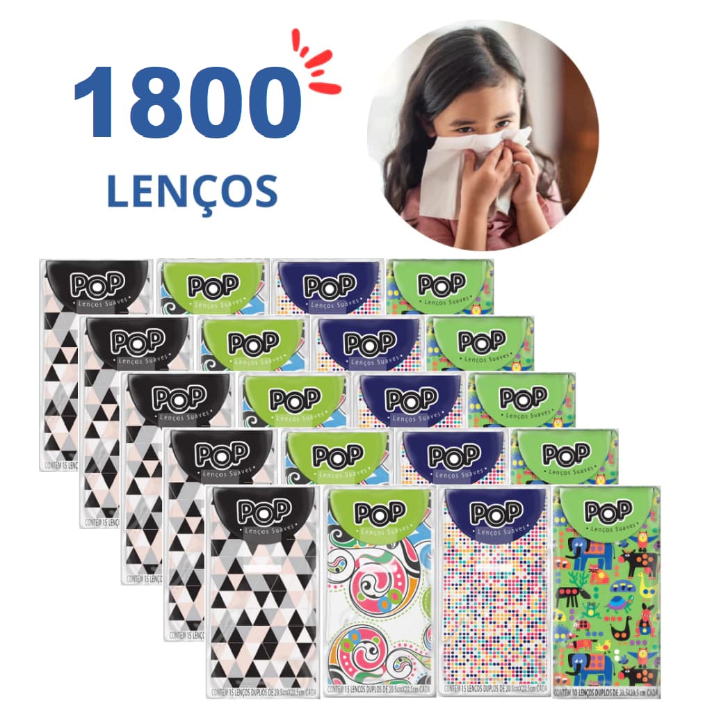 Kit 1800 de Lenço de Papel Duplo POP Suaves Pacotes de Bolso p/ Casamento