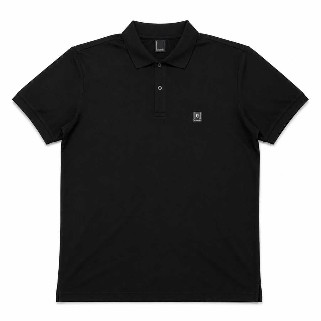Camisa Polo Masculina Preta 100% Algodão Manga Curta Tecido Macio Algodão Premium Confortável Casual