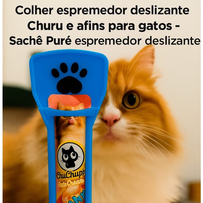 Colher espremedor Churu, ChuChups para Gatos - espremedor deslizante Sache Purê