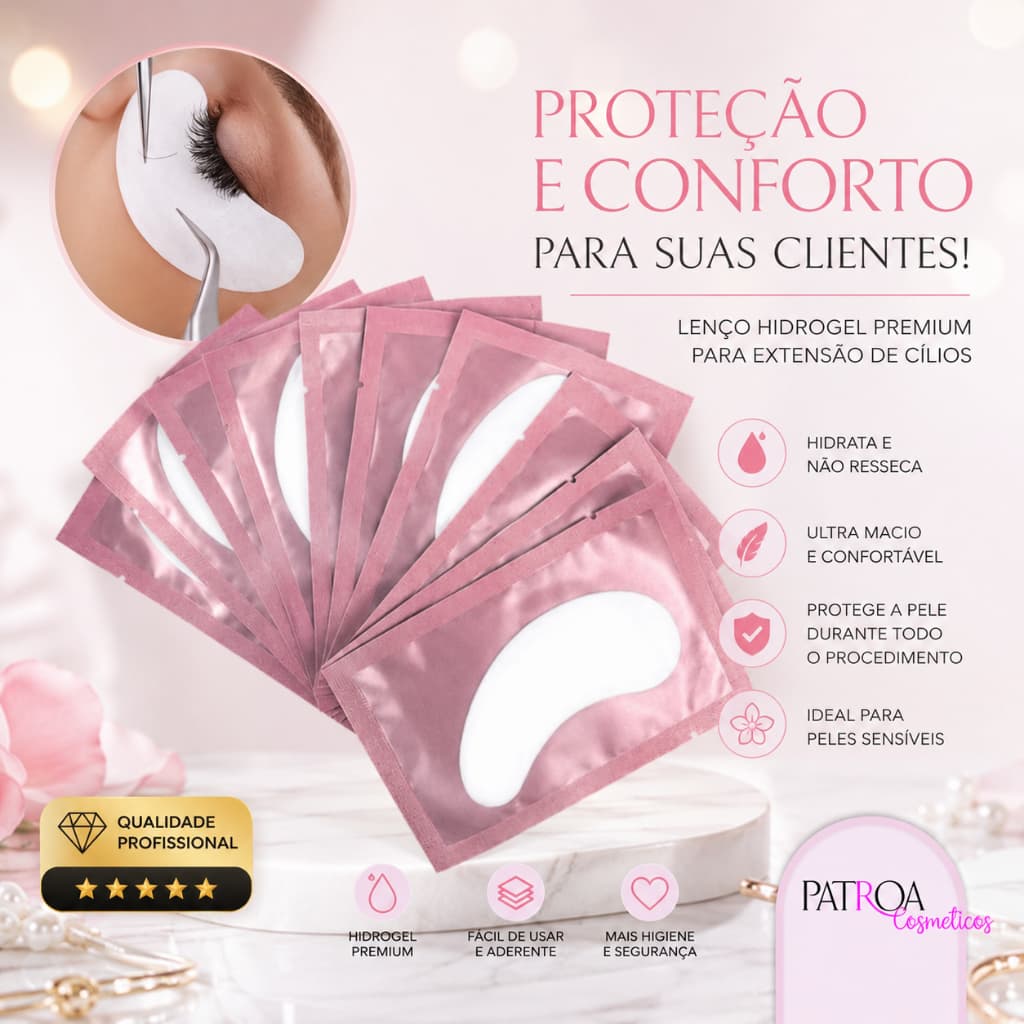 100 Unidades Pad Gel (50 Pares) Protetor de Pálpebras Alongamento Cílios Patch Pad Gel