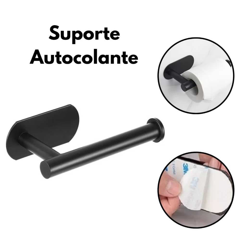 Suporte Autocolante Porta Papel Higiênico