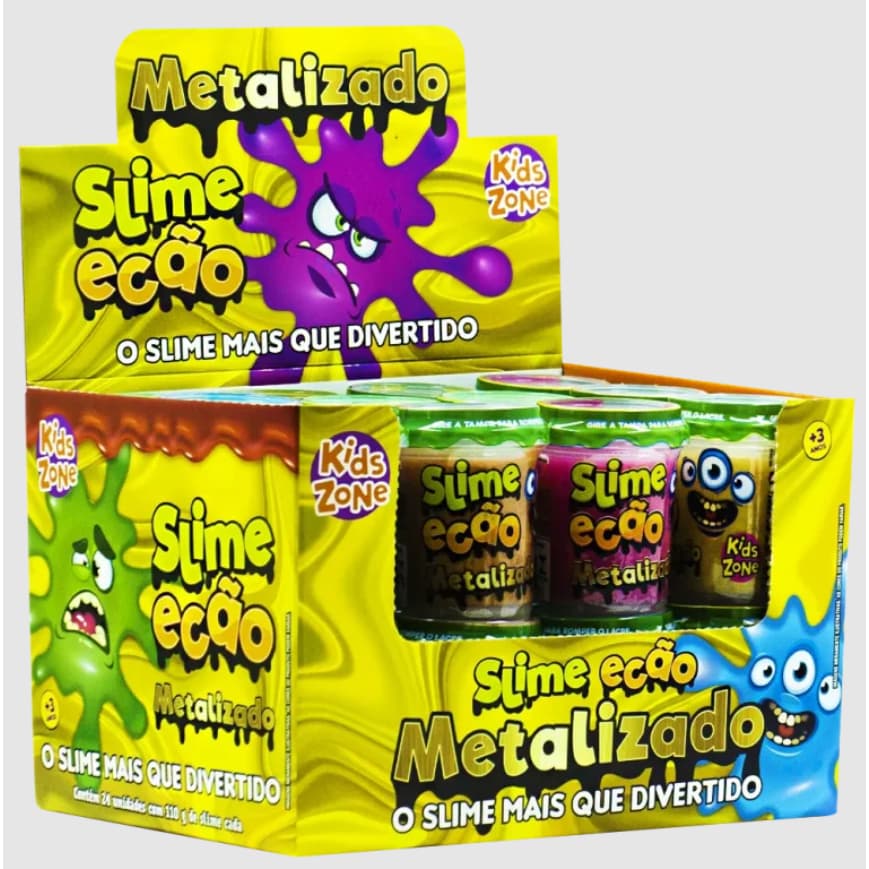 Slime ECAO Metalizado – Display C/ 24 uni | Brinquedo Sensorial Infantil 3+