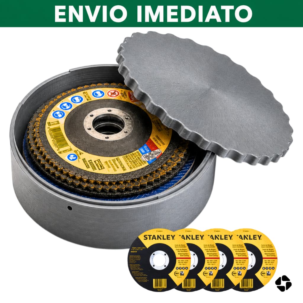 Organizador de Discos para Esmerilhadeira Angular Porta Disco Corte Desbaste