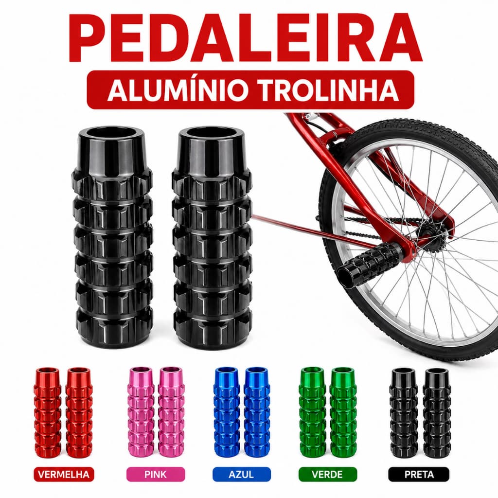 Pedaleira de Bicicleta Par De Apoio Pezinho Trolhinha Alumínio Bicicleta