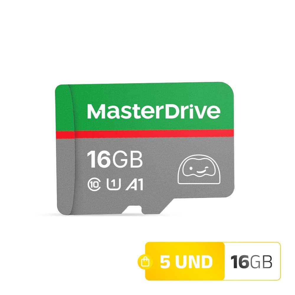 Cartao de Memoria 16GB Kit 05 ATACADO MasterDrive Class 10 com Adaptador