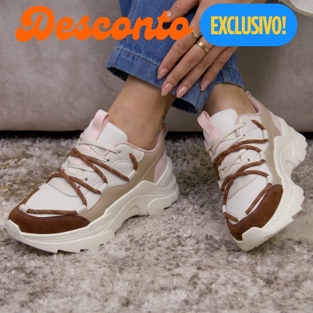 Tênis Feminino Tratorado Sneaker Plataforma, Confortável e Durável