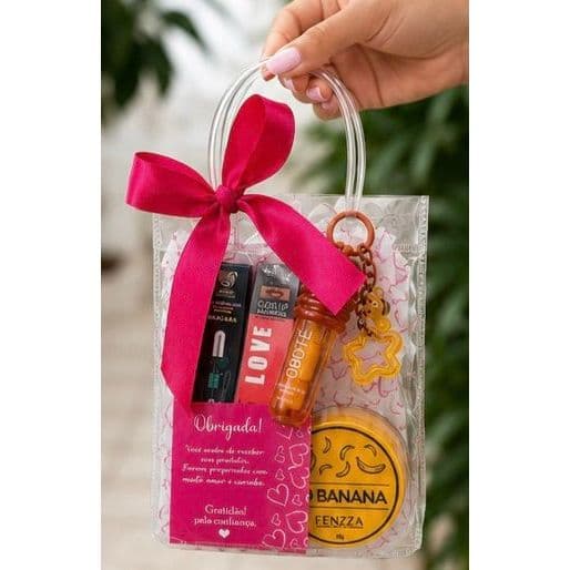 Kit Maquiagem  Max Love + Gloss Mel com Chaveiro + Pó Banana + Máscara de Cílios Kit Presente Feminino Kit Beleza fofo