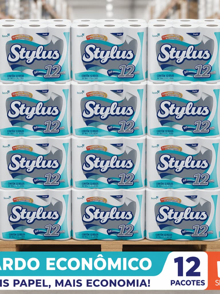 Papel Higienico Stylus Folha Dupla  Leve 12 Pague 11