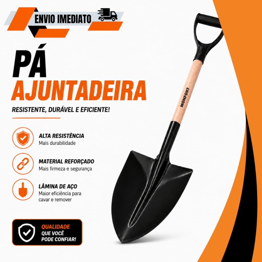 Pá Ajuntadeira de Bico Nº 3 com Cabo Tipo "Y" 75cm