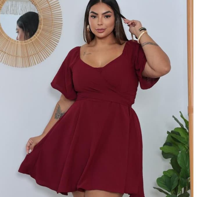 Macaquinho Feminino Plus Size Estiloso Confortável Com ajuste nas Costas Tam Único Veste 48 ao 50