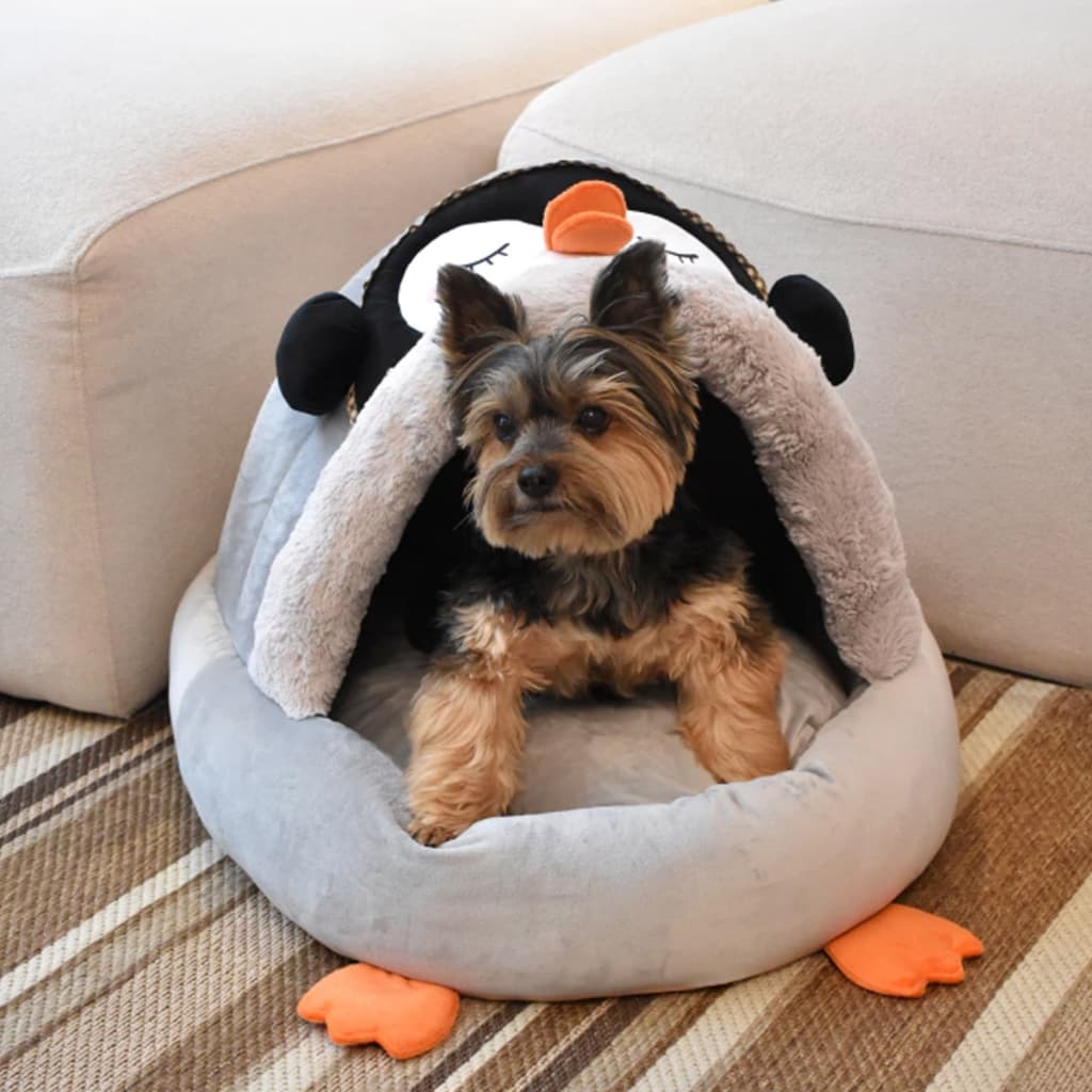 Caminha Toca Pet Pinguim Ferpa Pets Almofada P/ Dormir Removível REF 9744 Cinza
