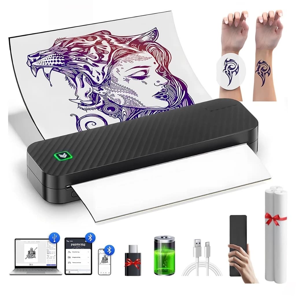 Impressora Termica Mini Etiquetas E Tatuajes 2en1 Bluetooth Térmica A4 Tattoo tattoo De Transferência Stencil Papel Para