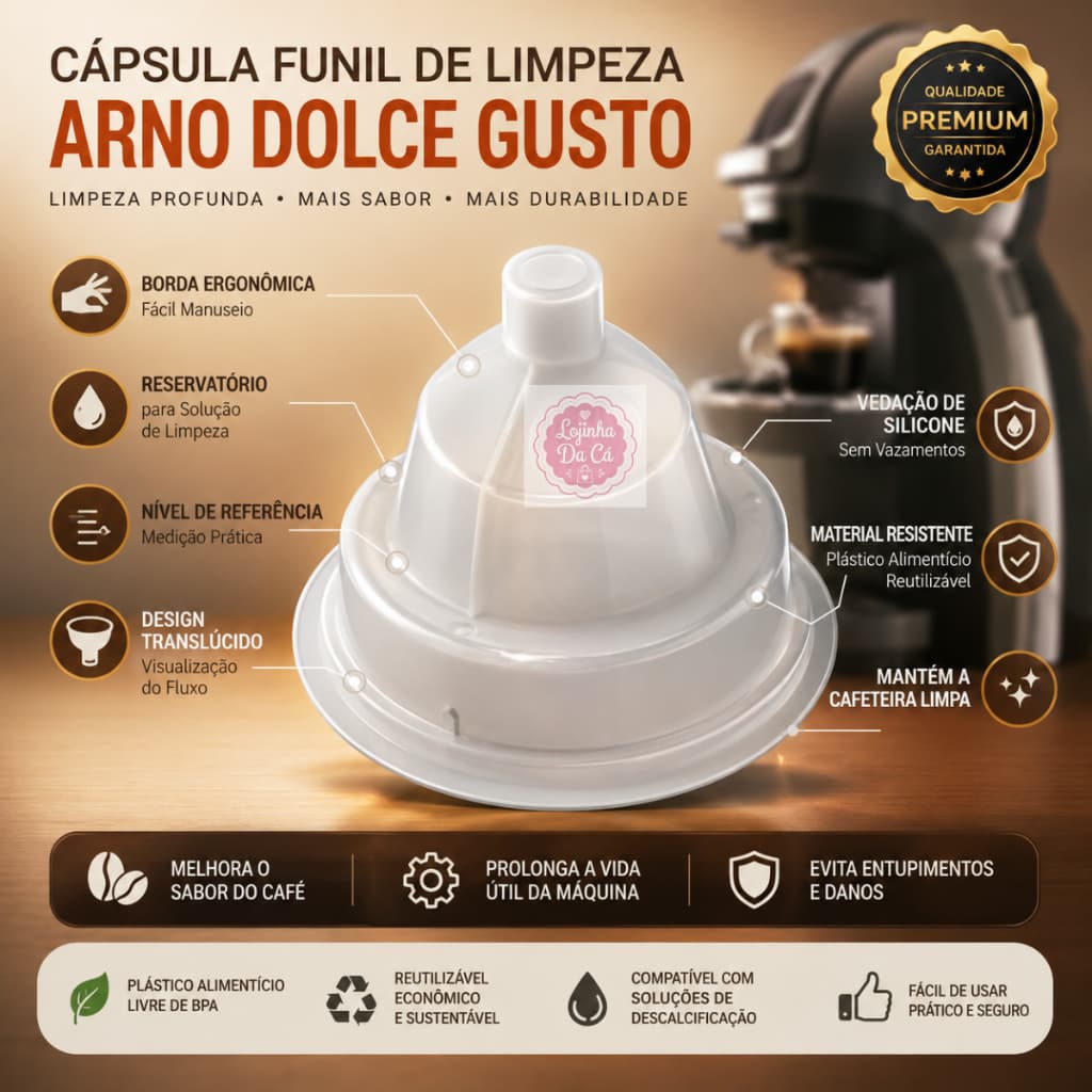 Acessório Original de Limpeza / Ferramenta de Enxague Arno Dolce Gusto DG10 / DG16 / DGL0 / DGL2 / DGL6 / DMV0