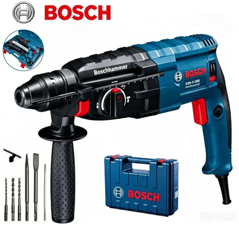 Martelo Furadeira Bosch Original 1500W Super Potente Perfura Parede Concreto e Cerâmica Bivolt 110V/220V