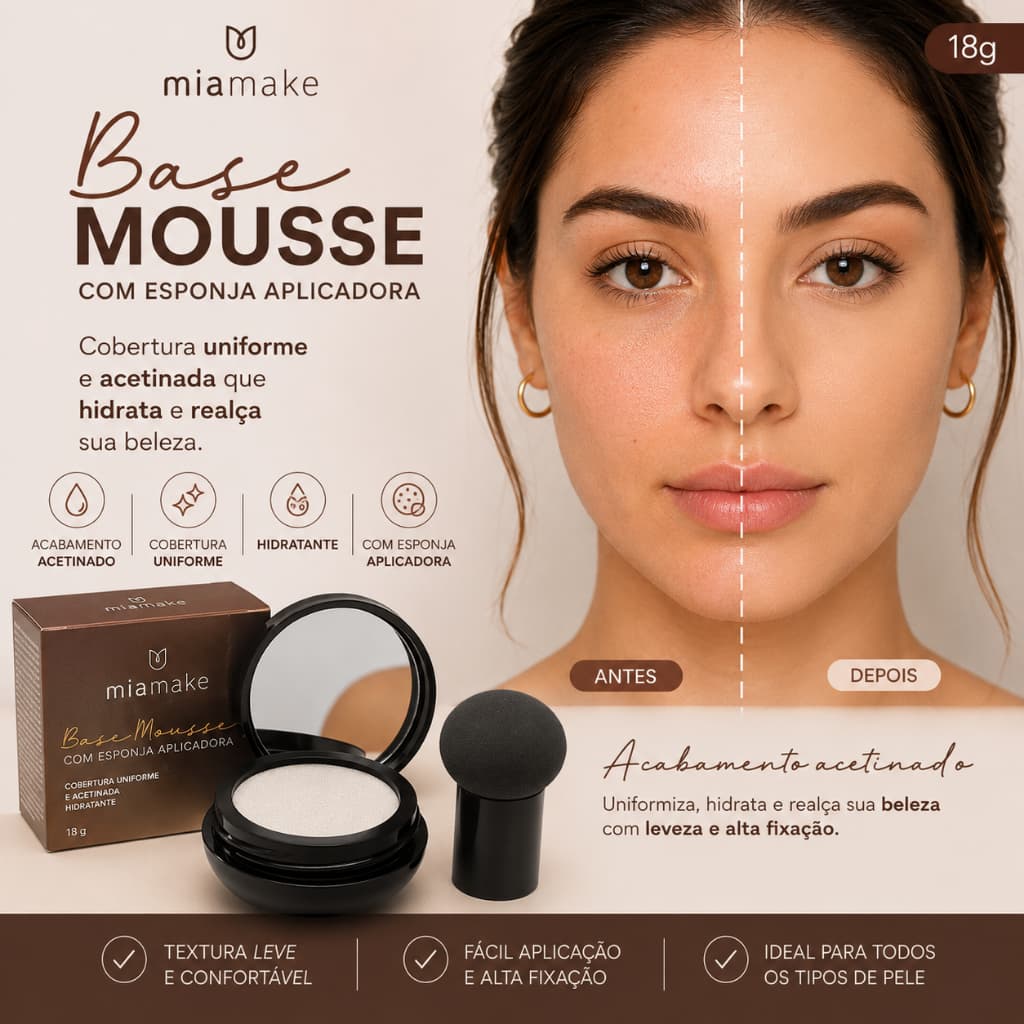 BB Cream/Base/Corretivo com Esponja com Formato de Cogumelo / Base Clareador Maquiagem Creme Clareador Cor Marfim