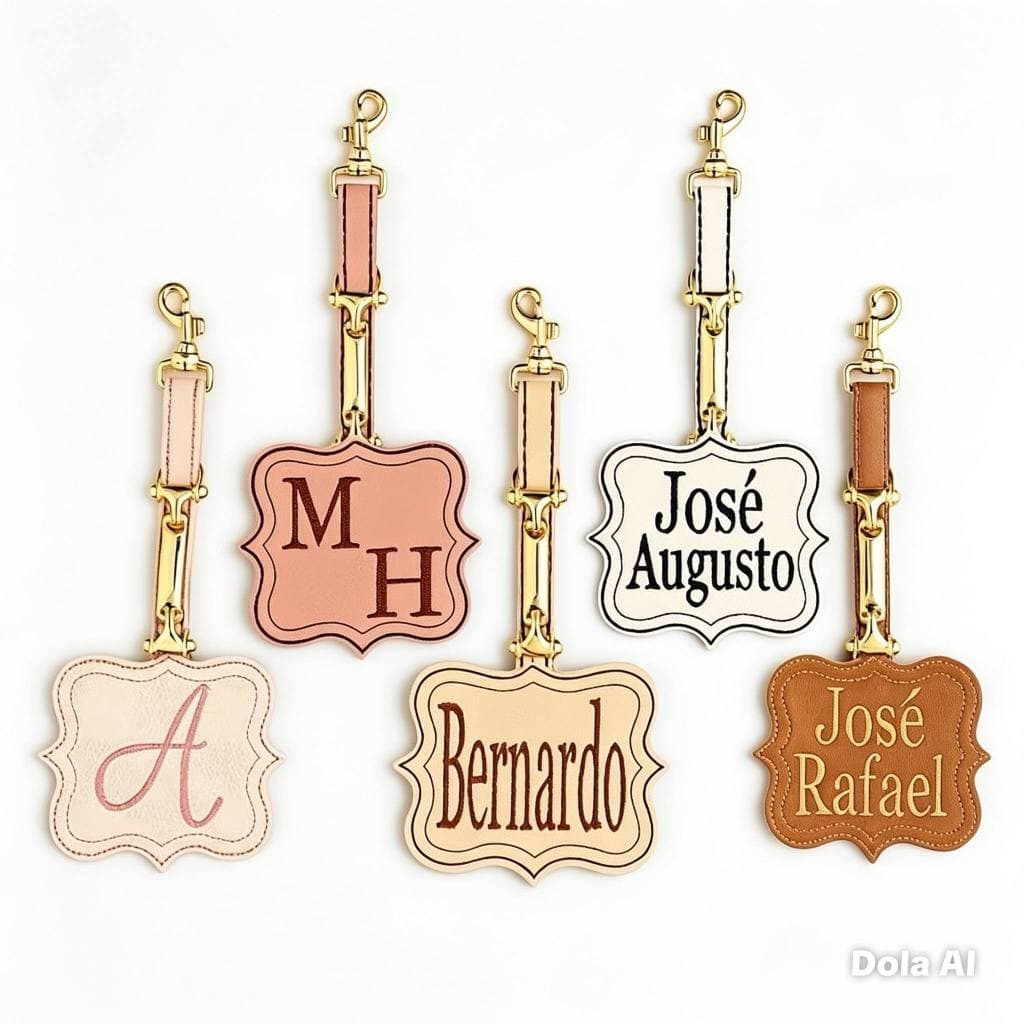 Chaveiro Personalizado Com Nome Bordado Para Bolsa Mochila Mala