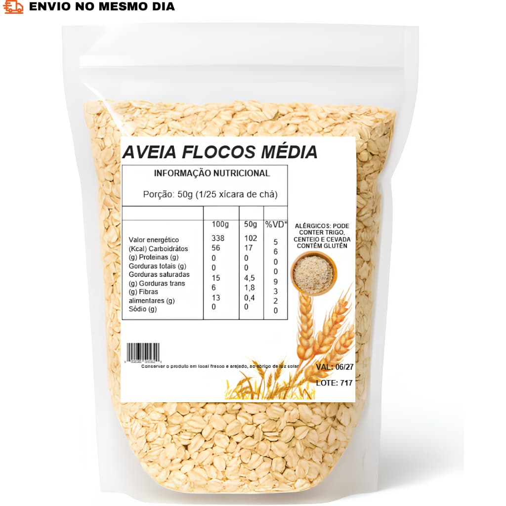 Aveia Em  Flocos Medios - Premium