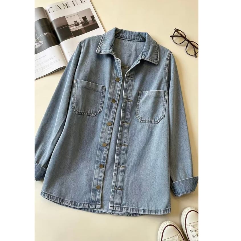 Jaqueta Jeans over size Camisa Jeans unissex grosso Femininas femininos
