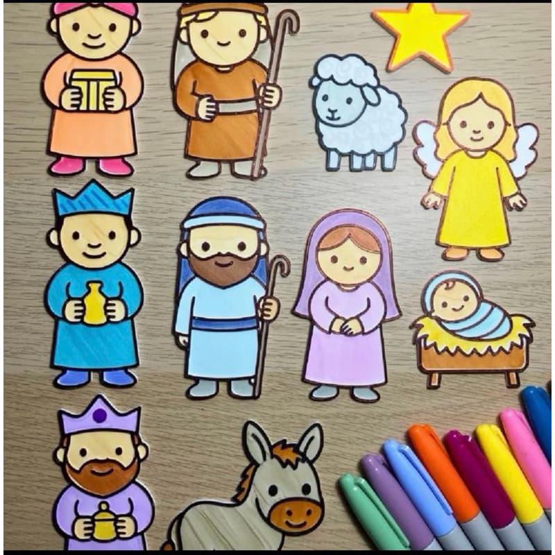 Personagens Presépio para Colorir
