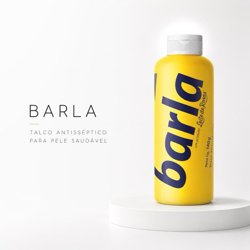 Talco Barla Leite de Rosas 140g Corporal Frescor e Suavidade Diária