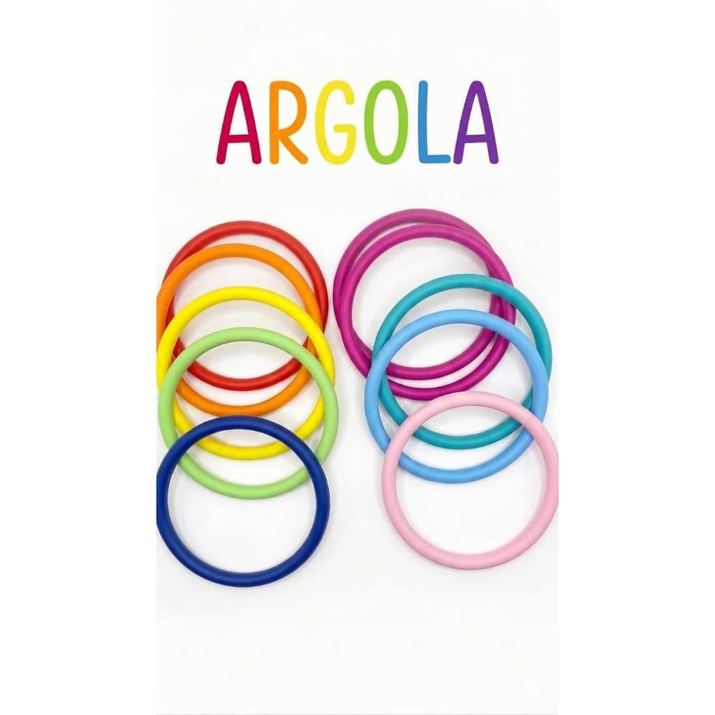 Kit 10 20 30 Argolas Coloridas Jogo De Argola Mamãe e Bebê Brinquedo Infantil Educativo Prendas Atacado Crianças