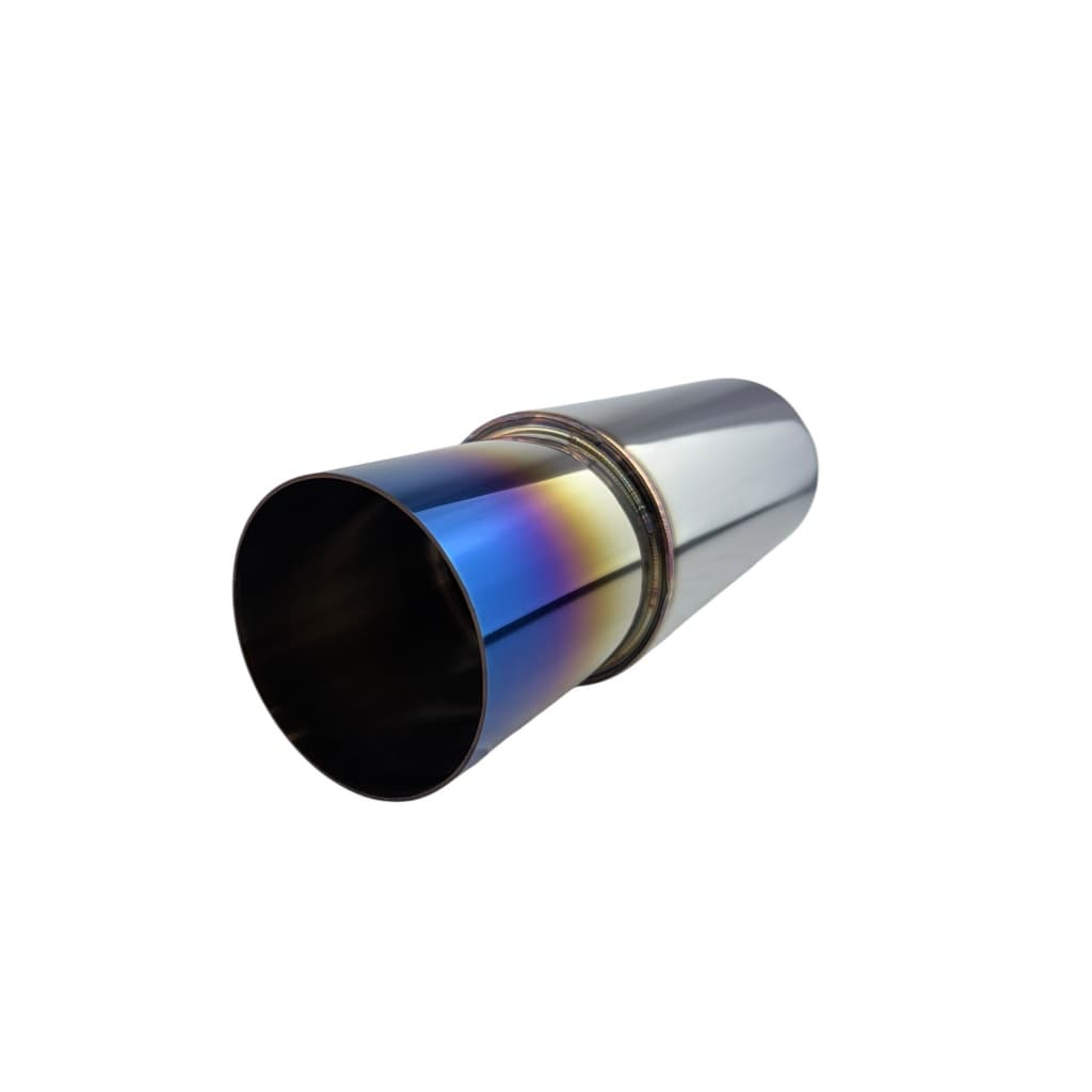 Abafador Esportivo Reto 3,5 Polegadas Inox Escapamento Azul