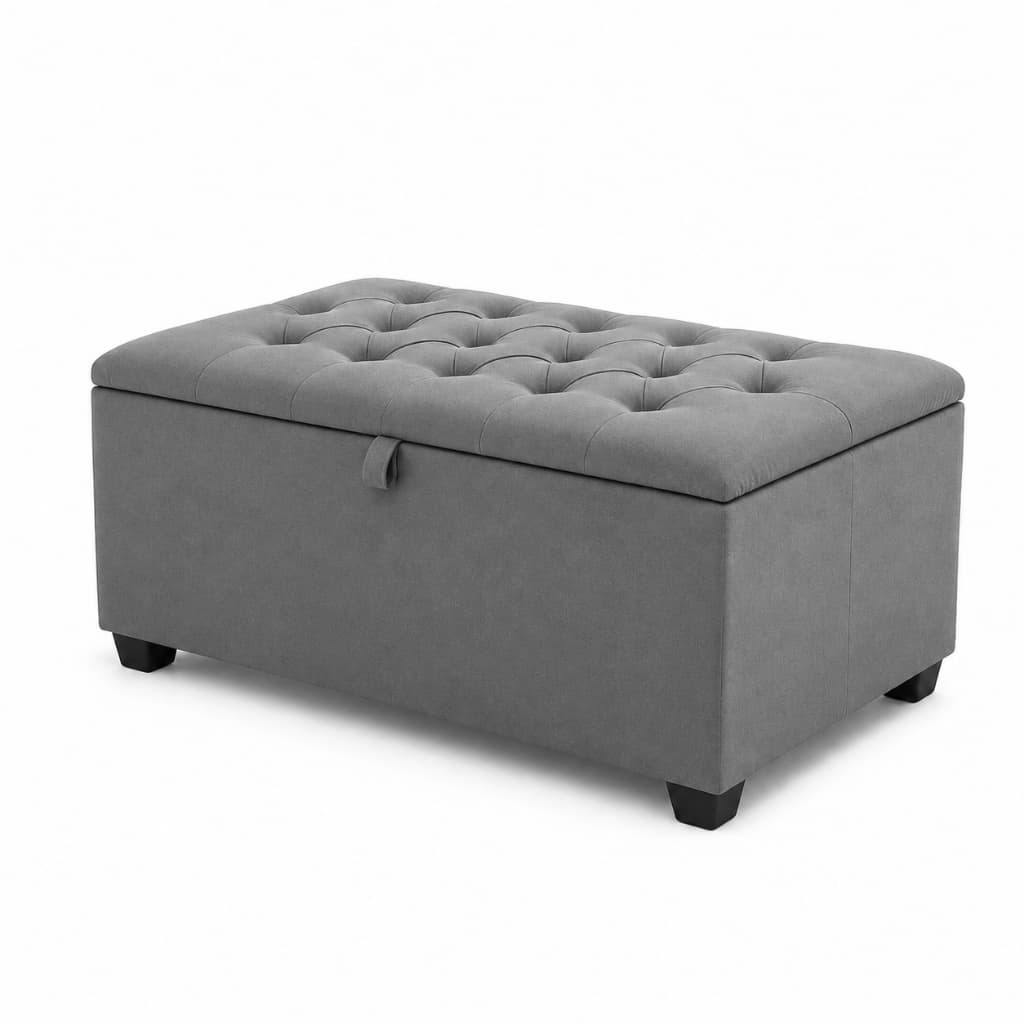 Puff Baú Organizador Decorativo Multiuso Para Armazenamento De Roupas Cobertores Calçados E Objetos