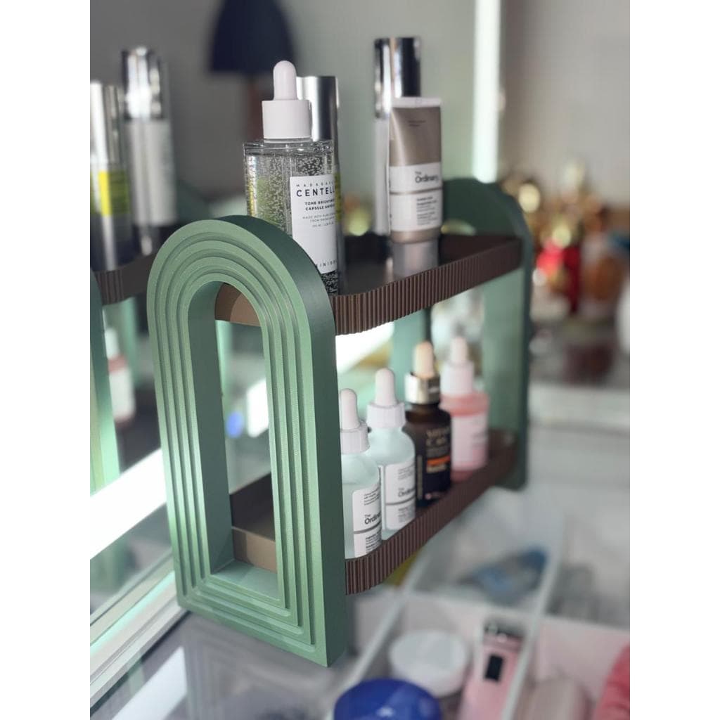 prateleira de mesa organizador 2 andares arco 3D porta skincare organizador maquiagem suporte rack Storage
