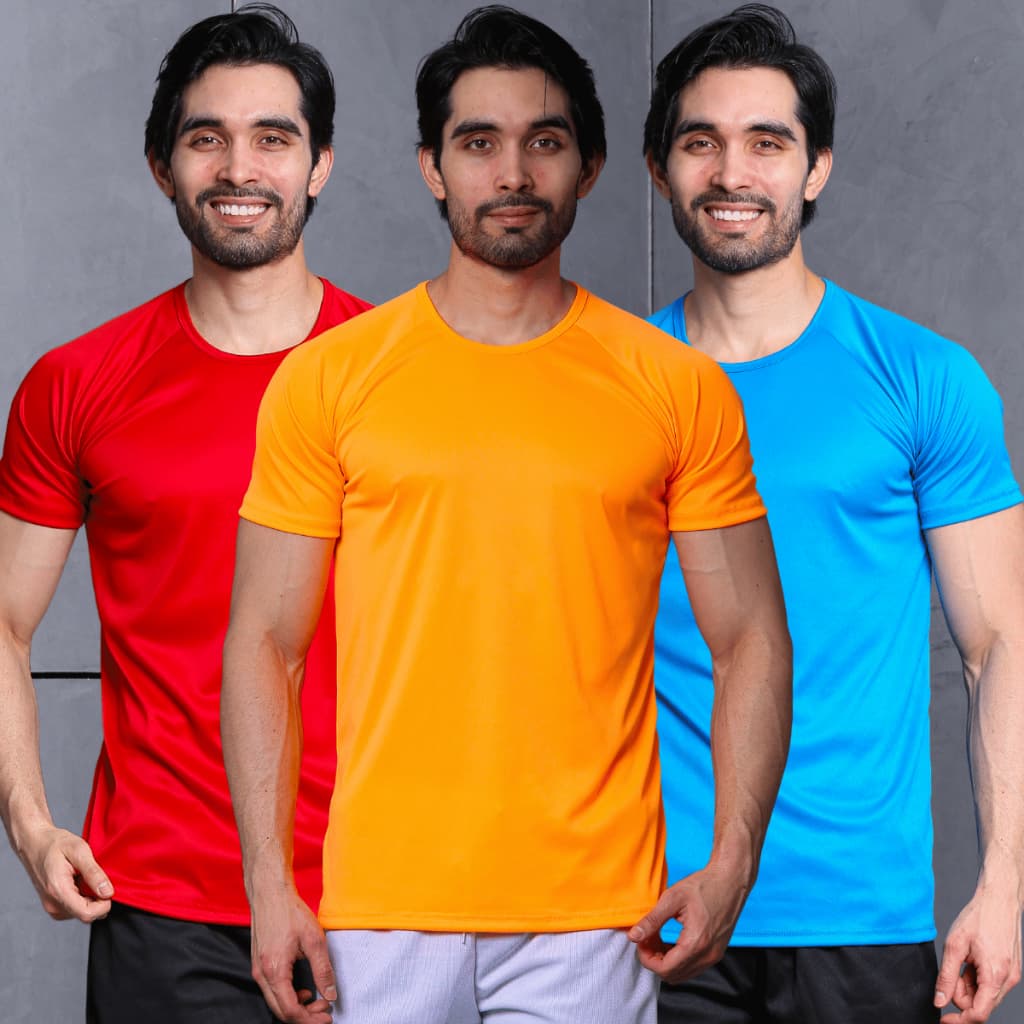 Kit 3 Camisetas Básica Masculina Camisa Manga Curta Dryfit Gola Careca Blusa Masculino Malha Fria