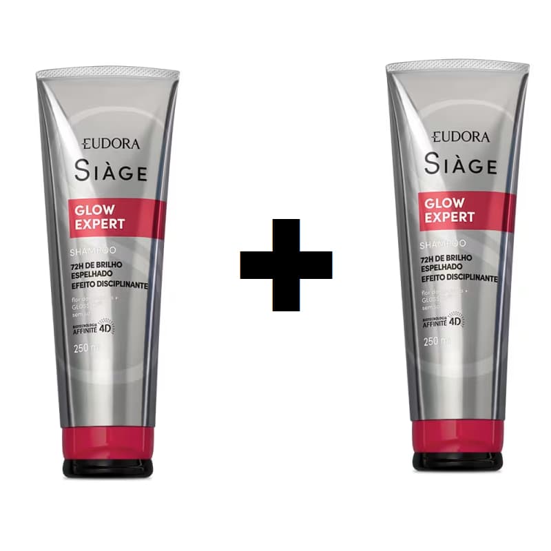 Combo Shampoo Siàge Glow Expert 250ml eudora promocional, original longa data de validade