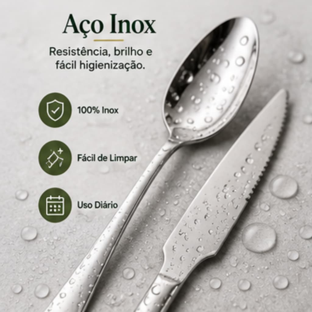 Jogo Talheres Inox 16 Peças Conjunto Completo Alta Durabilidade Design Moderno