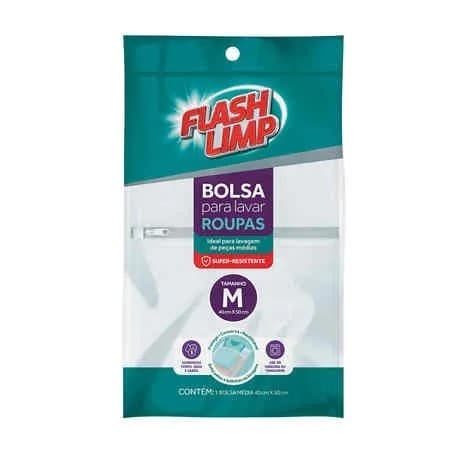Bolsa Para Lavar Roupas Flash Limp Tamanho M 40x50cm Proteção Delicados