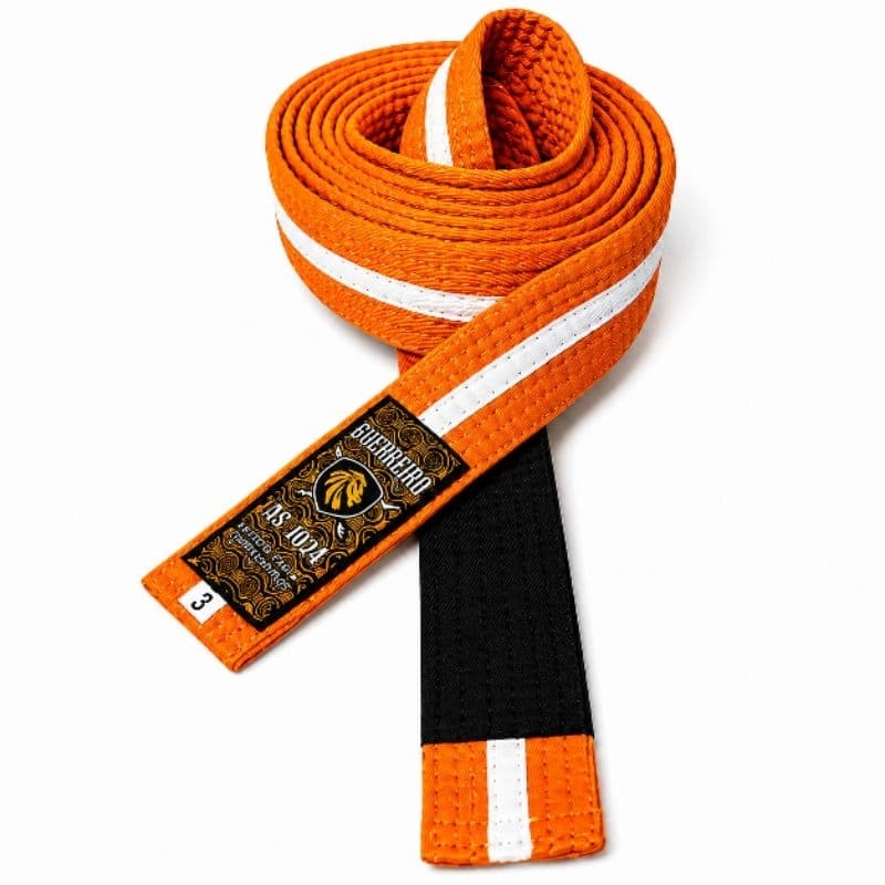 Faixa Laranja c/Branca de jiu-jitsu Premium