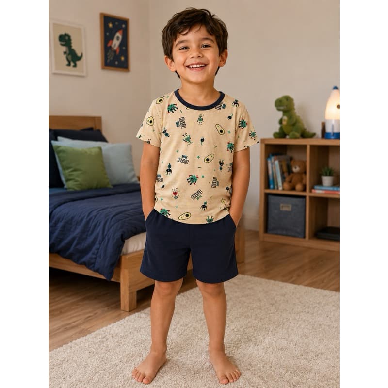 pijama infantil menino masculino curto verão camiseta e short