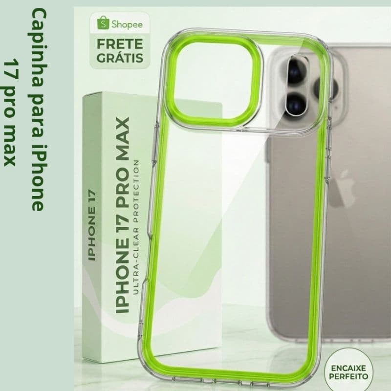 Capa Para iPhone 17 pro Max, capinha para celular, de Silicone ante impacto, 360° de  proteção