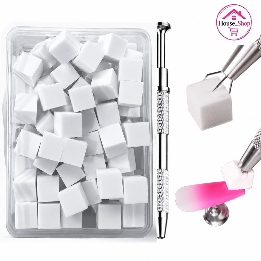 Kit Profissional para Técnicas de Degradê e Esfumado – 100 Esponjas + Aplicador Metálico