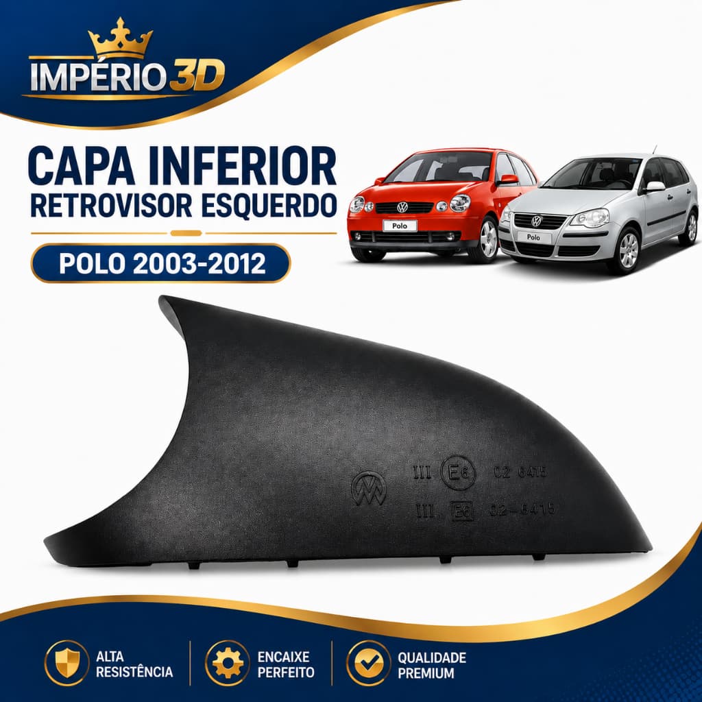 Capa Inferior Retrovisor Esquerdo E Direito Polo 2003-2012 Original Volkswagen
