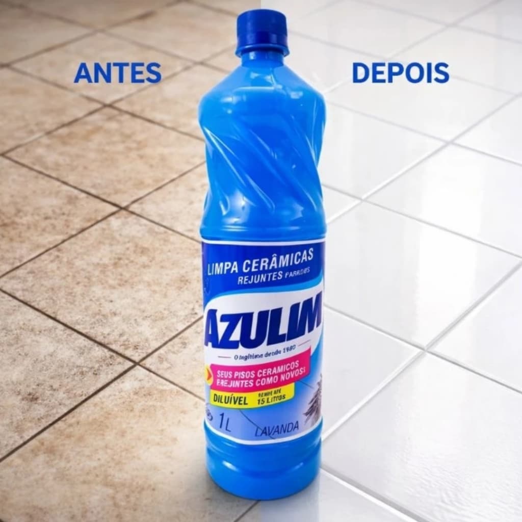Azulim Limpa Cerâmica e Rejunte 1L Lavanda Original Remove Manchas Piso Encardido