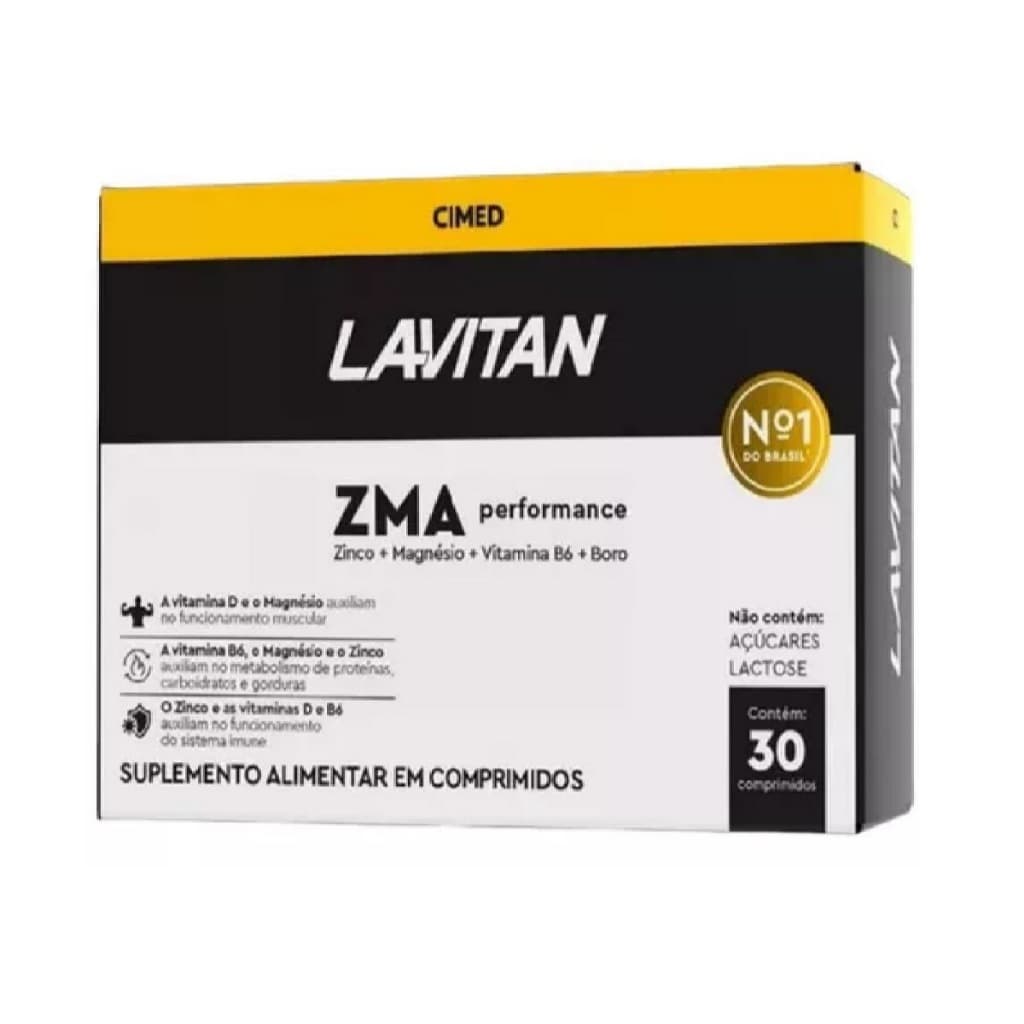 Suplemento Lavitan ZMA Performance 30 Comprimidos antigo Lavitan Testo