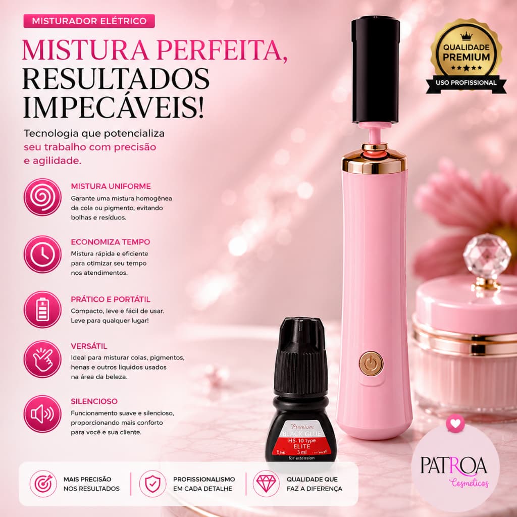 Misturador Agitador De Cola Pigmento Elétrico Cilios Lash