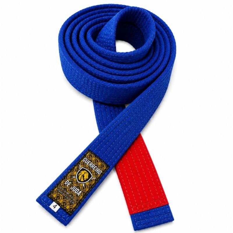 Faixa azul tarja vermelha de jiu-jitsu