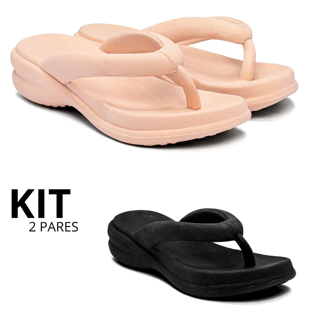 Combo 1 e 2 Pares  Tamanco Ortopédico Feminino Leve Verão Passeio